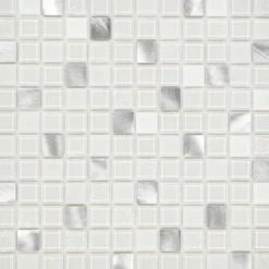 Mosaikfliese X-Glue Glas Alu-Weiß 30 x 30 cm selbstklebend