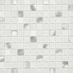 Mosaikfliese X-Glue Glas Alu-Weiß 30 x 30 cm selbstklebend