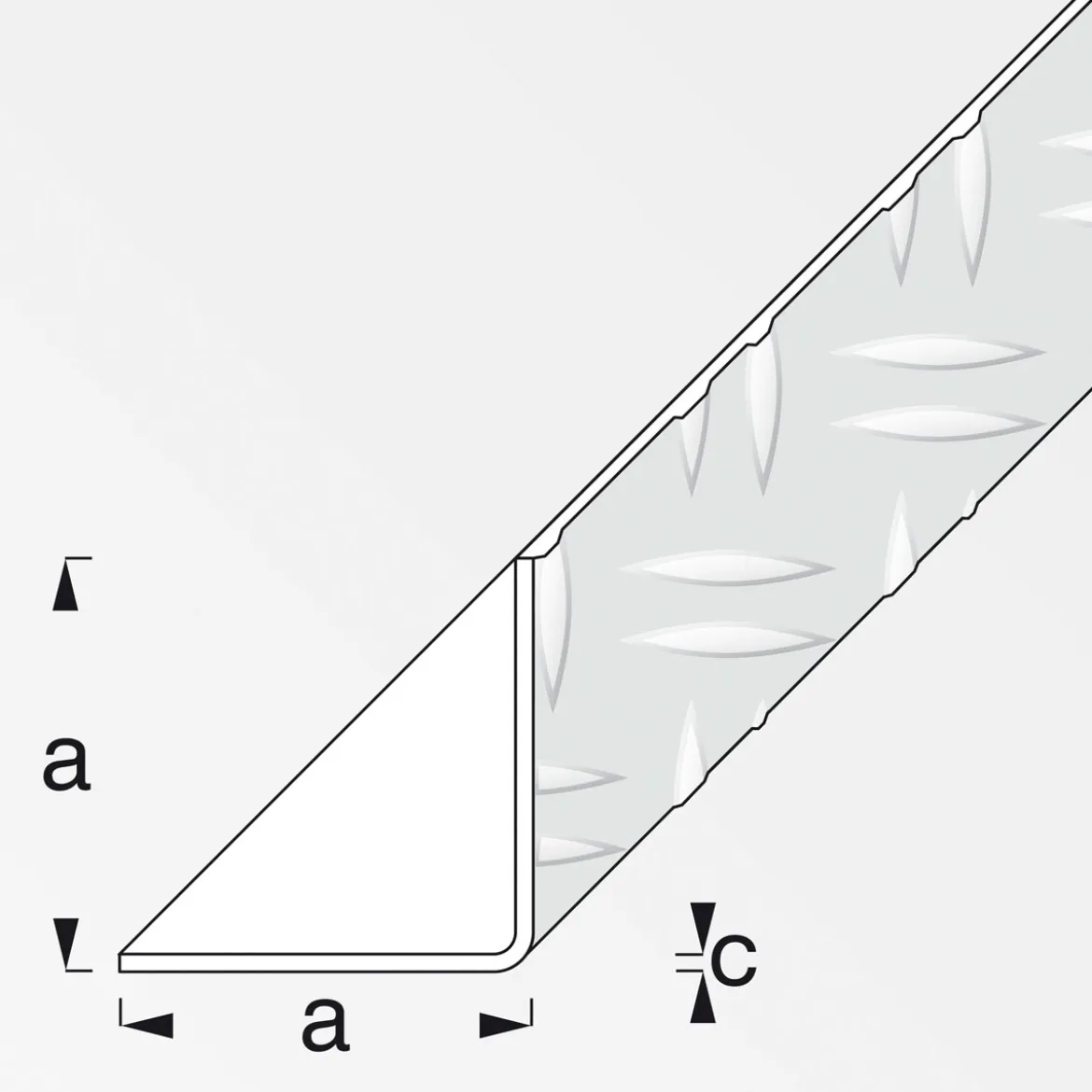 MyTool Riffelblechwinkel 23,5 mm 1m gleichschenklig blank
