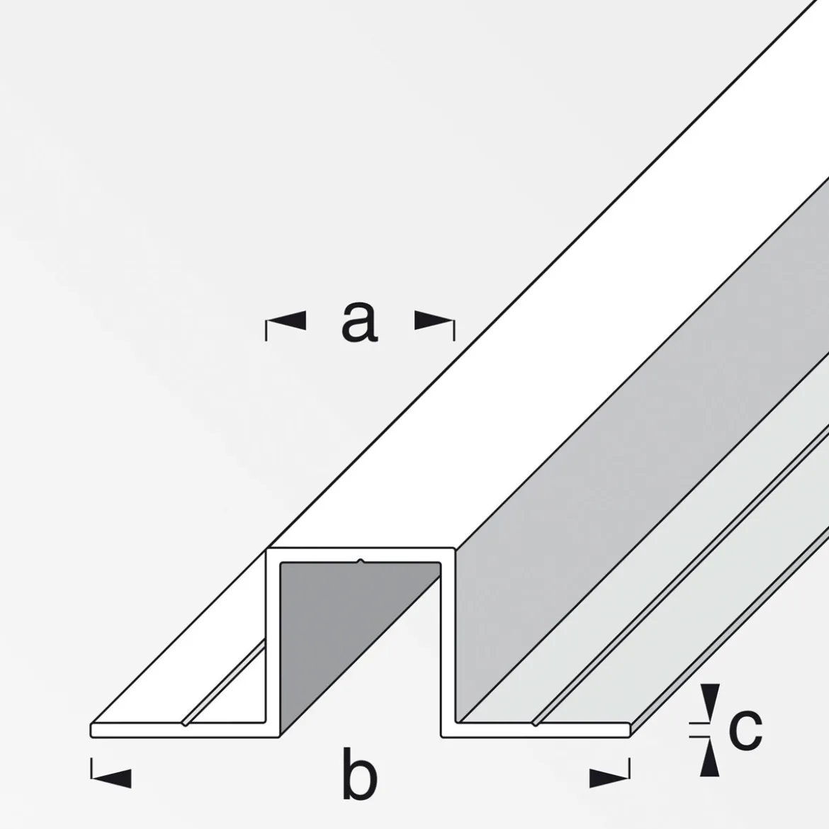 MyTool U-Profil mit 2 Schenkel 7,5 mm1m blank