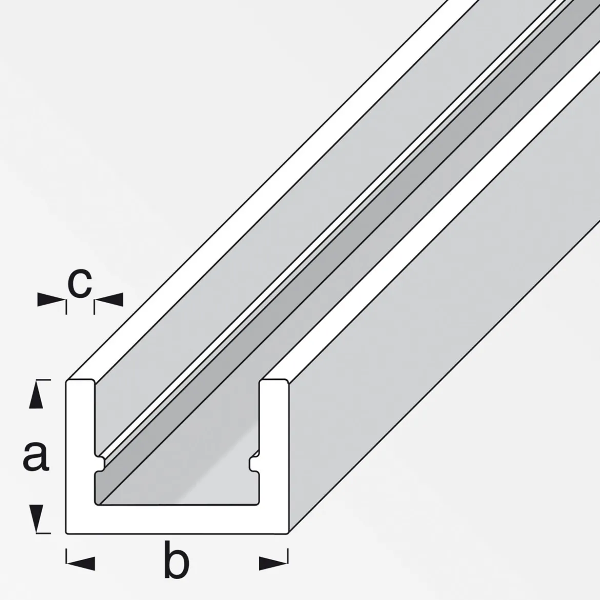 MyTool U-Profil 10 x 16,5 x 1,5 cm 1m silber