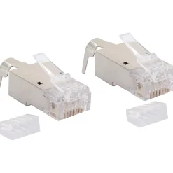 Netzwerkstecker 8-8- 2 Stueck CAT 6a/CAT7 silber/grau