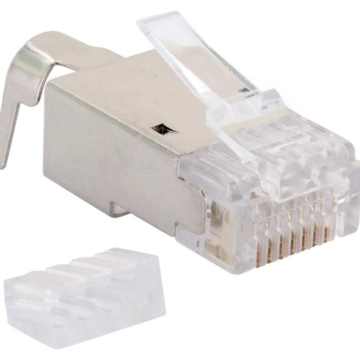 Netzwerkstecker 8-8- 2 Stueck CAT 6a/CAT7 silber/grau