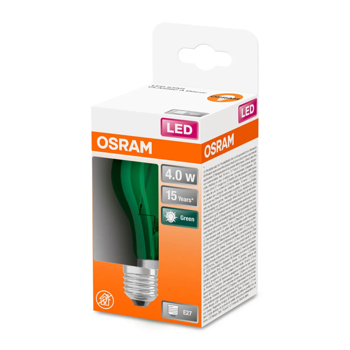 Osram LED-Leuchtmittel Glühlampe E27 4W grün