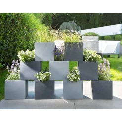 Outdoor-Pflanzgefaess Ccube Stony black240/30