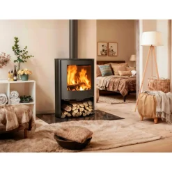 Panadero Kaminofen Tahoe 6,7kW Zeitbrand Schwarz Metallic