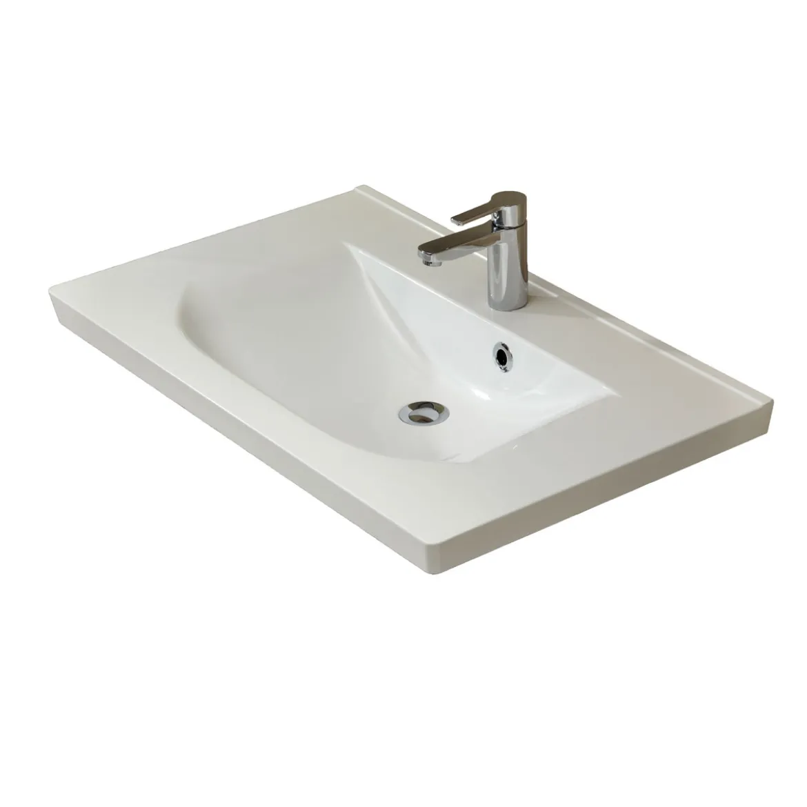 Pelipal Mineralmarmor-Waschtisch Trentino weiß 51 x 80 x 3,5 cm
