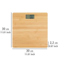 Personenwaage Bambus LCD 30x30 cm braun