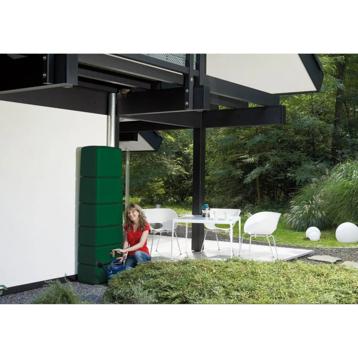 4rainWandtank Slim 330 L dunkelgrün
