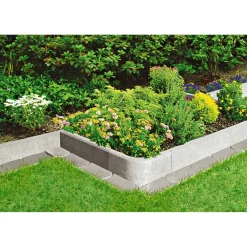 Rasenbord, grau mit Nut und Feder100x25x5 cm