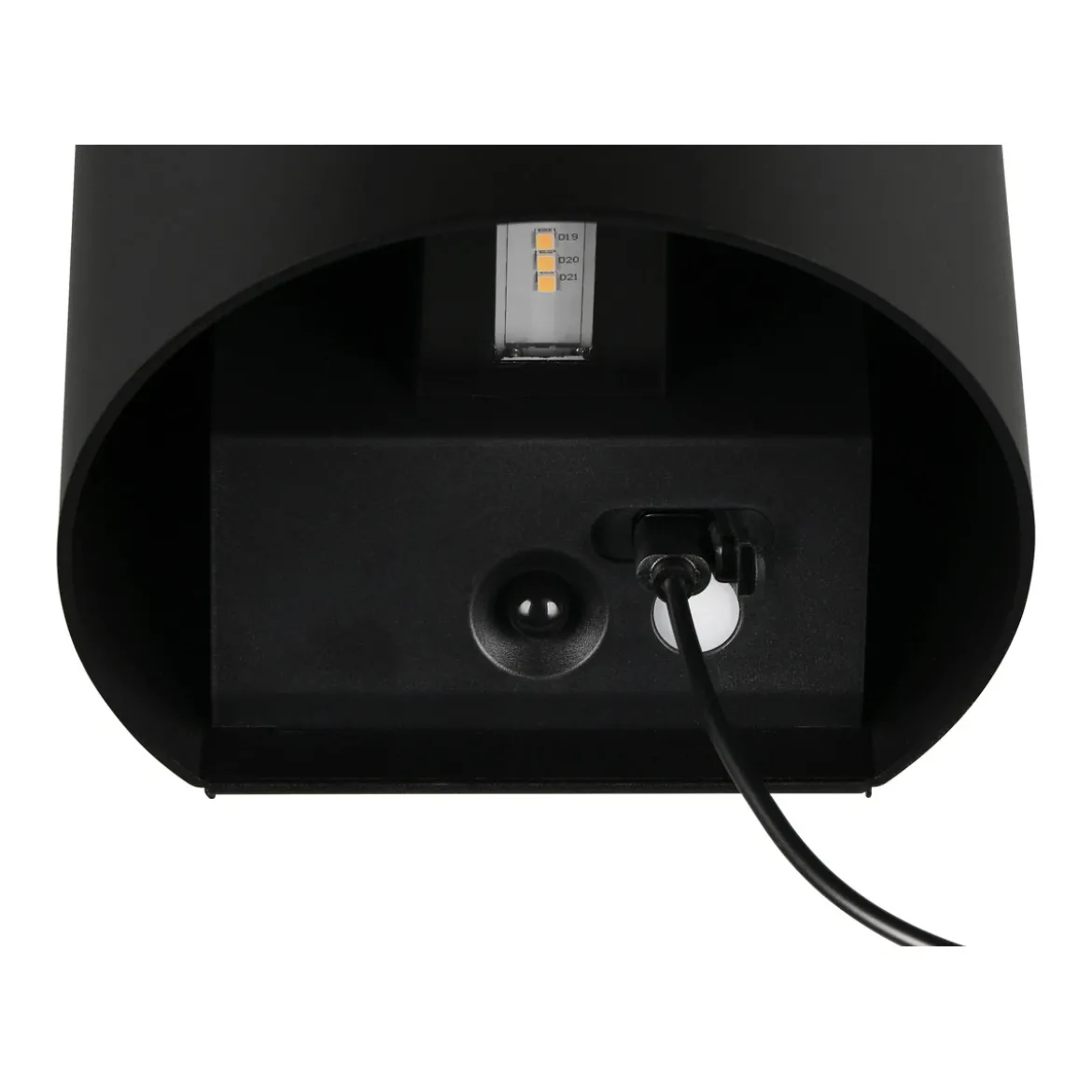Reality LED Wandleuchte GENIE schwarz halbrund