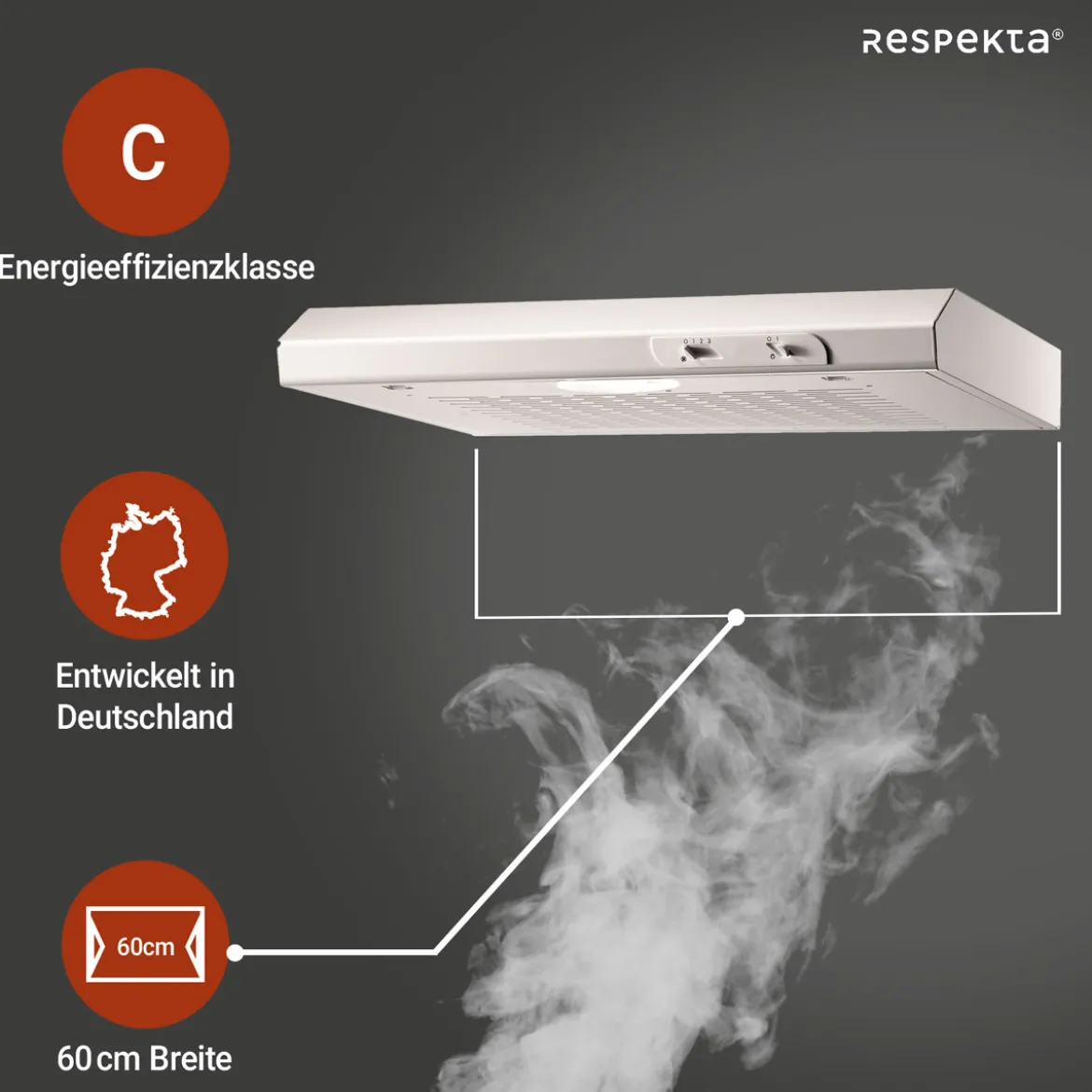 respekta Dunstabzugshaube DH620WL weiss