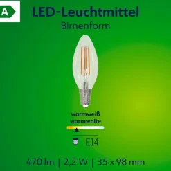 Retro LED Kerze EEK A E14E14 40W 470lm 2700K