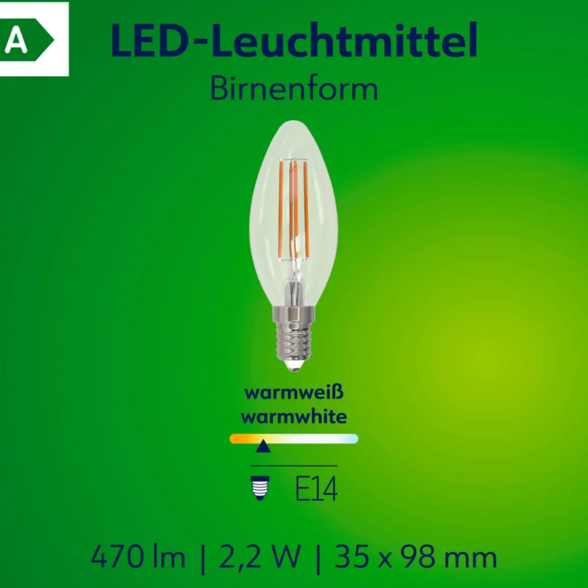 Retro LED Kerze EEK A E14E14 40W 470lm 2700K