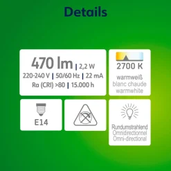 Retro LED Kerze EEK A E14E14 40W 470lm 2700K