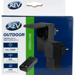 REV Ritter Funkschalt-Set außen IP44 Standard mit Fernbedienung 2+1 schwarz