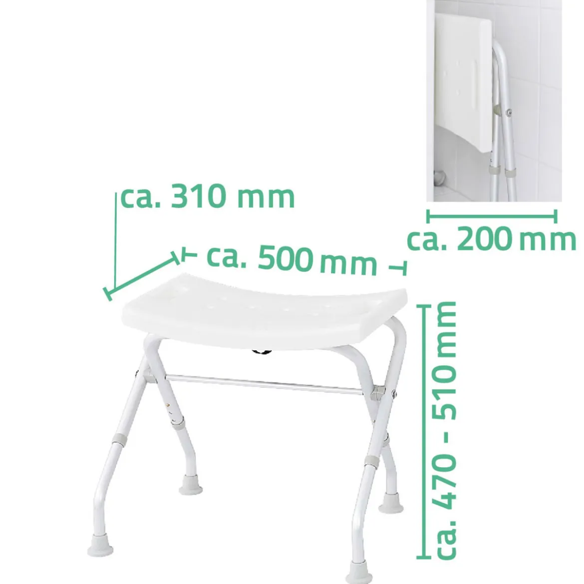 RidderBad-Hocker klappbar höhenverstellbar