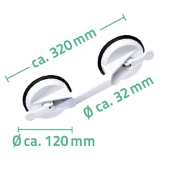 RidderReisesauggriff mit 2 Saugern 32 cm weiß
