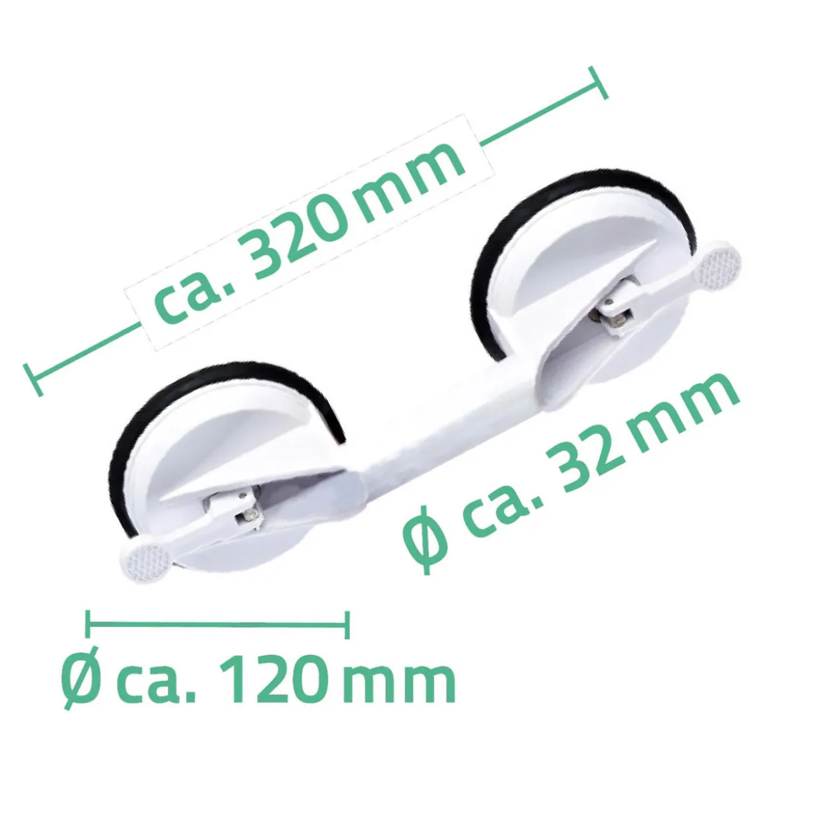 RidderReisesauggriff mit 2 Saugern 32 cm weiß