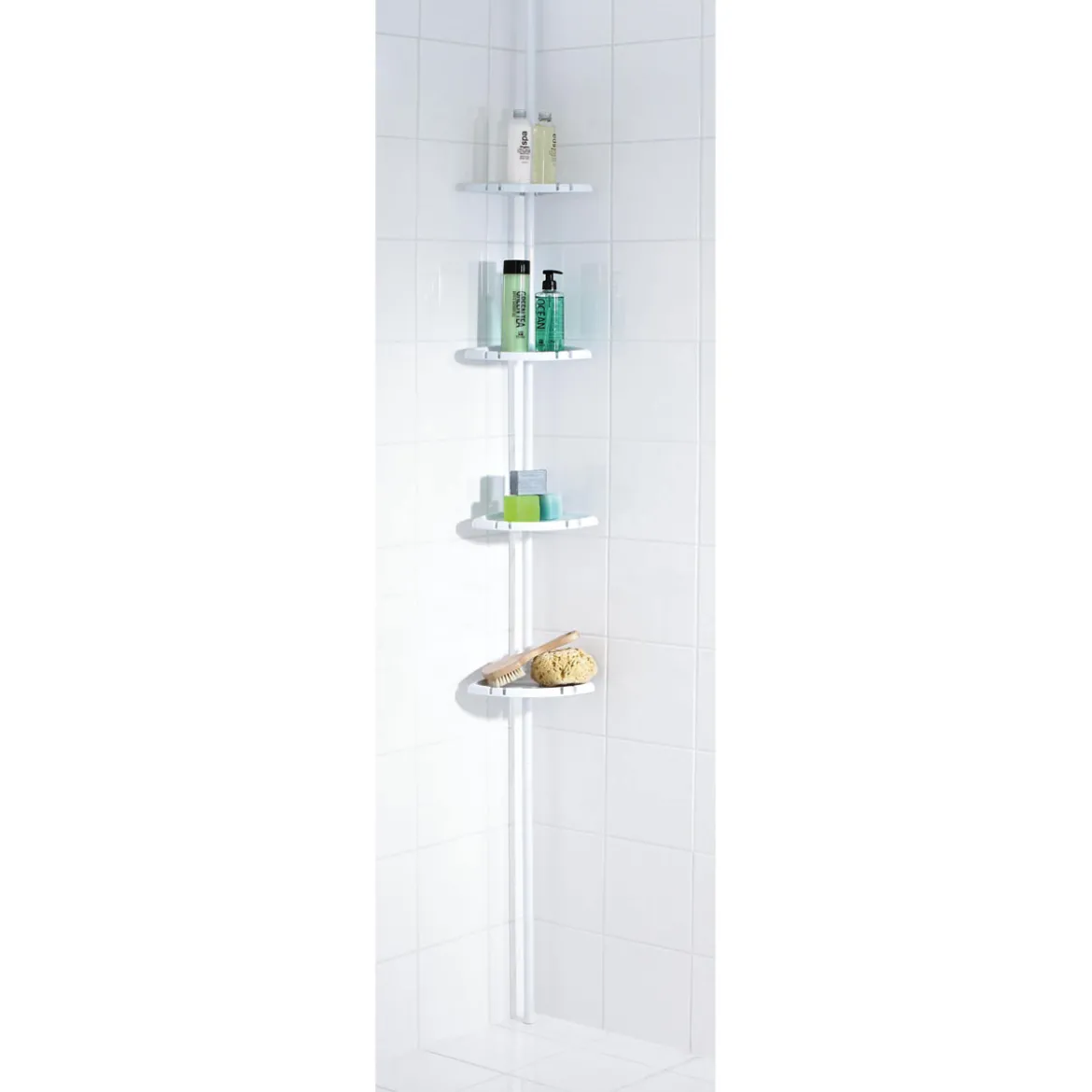 RidderTeleskop-Duscheckregal mit 4 Ablagen 130-260 cm weiß