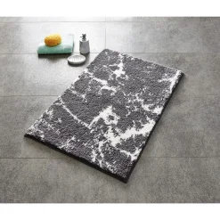 RidderTeppich Marmor 55 x 50 cm grau-weiß Polyester-Microfaser