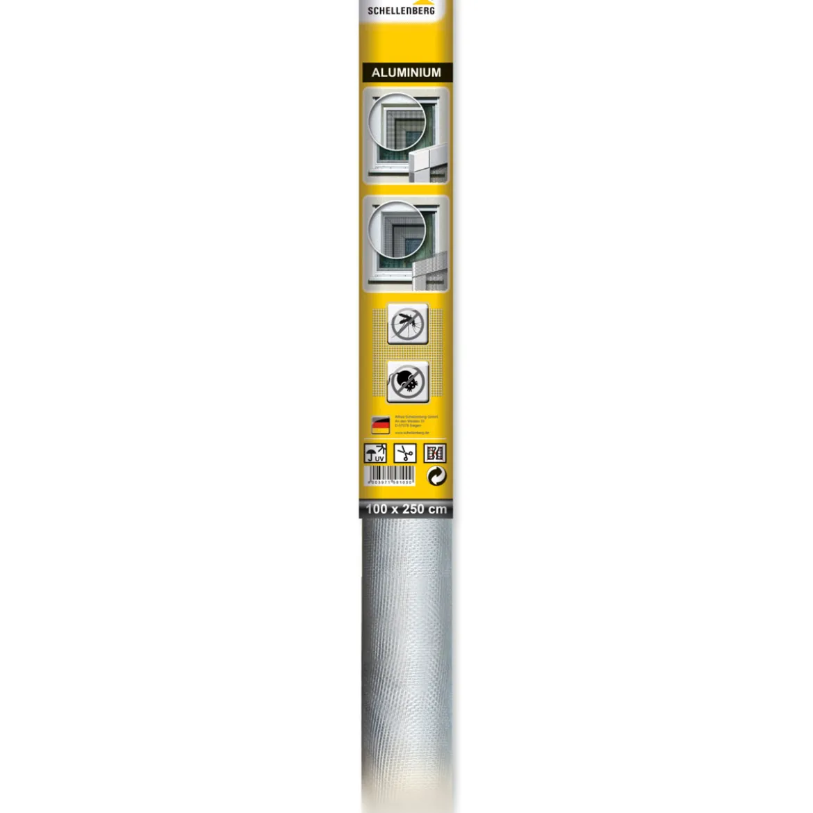 SchellenbergFliegengitter 100 x 250 cm Alu-Natur