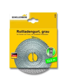 Schellenberg Gurtband Mini 14 mm / 12 m grau