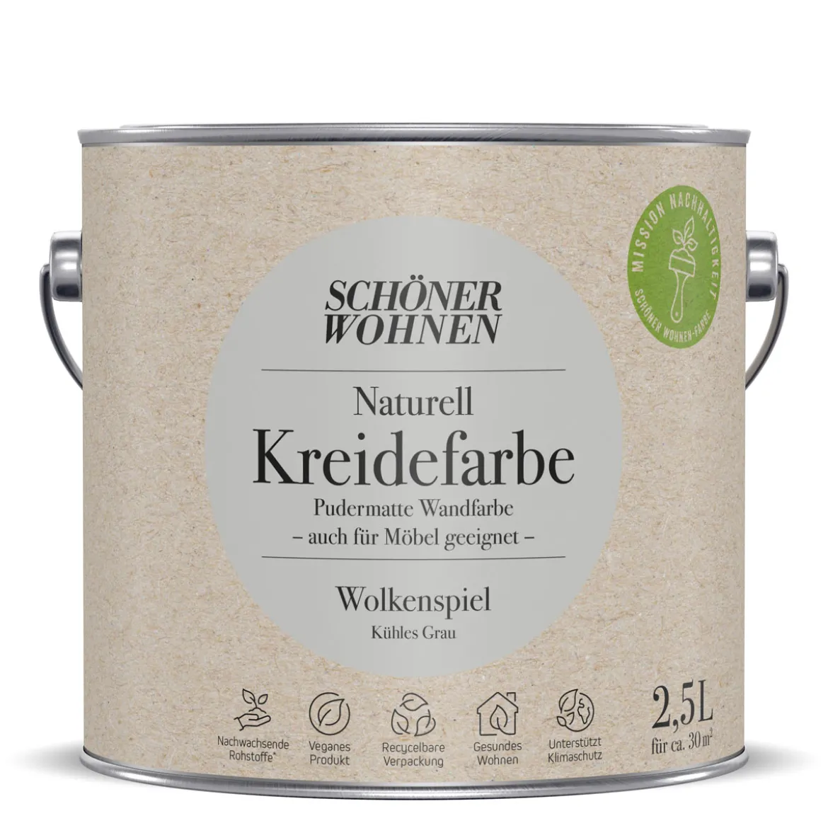 Schöner Wohnen FarbeNaturell Kreidefarbe 2,5 L Wolkenspiel