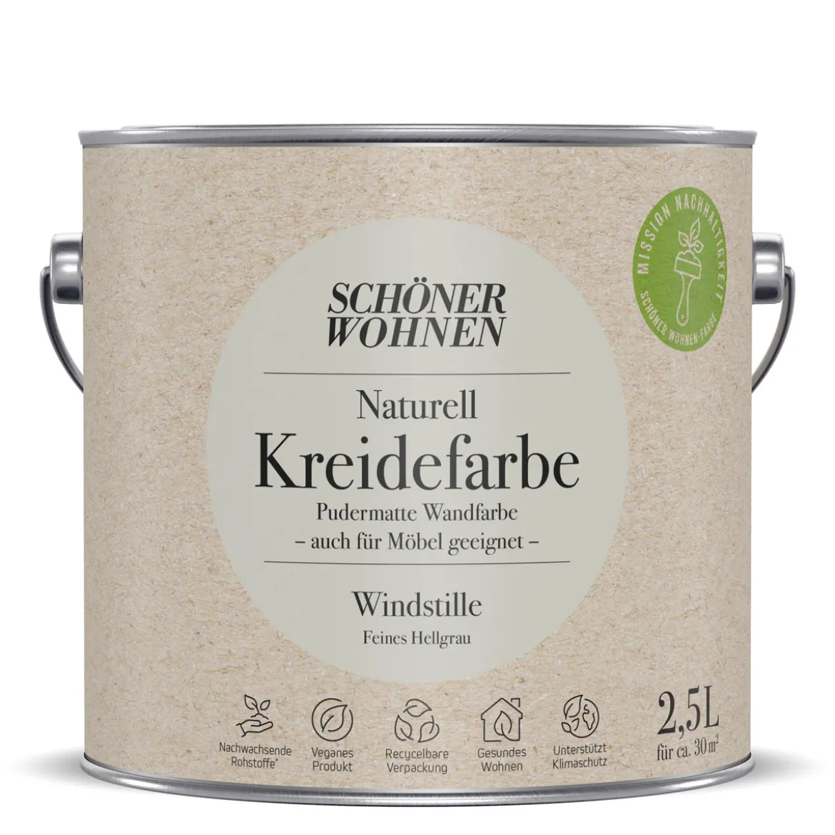 Schöner Wohnen FarbeNaturell Kreidefarbe 2,5 L Wildstille