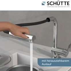 Schütte Spültischarmatur London chrom mit herausziehbarem Auslauf