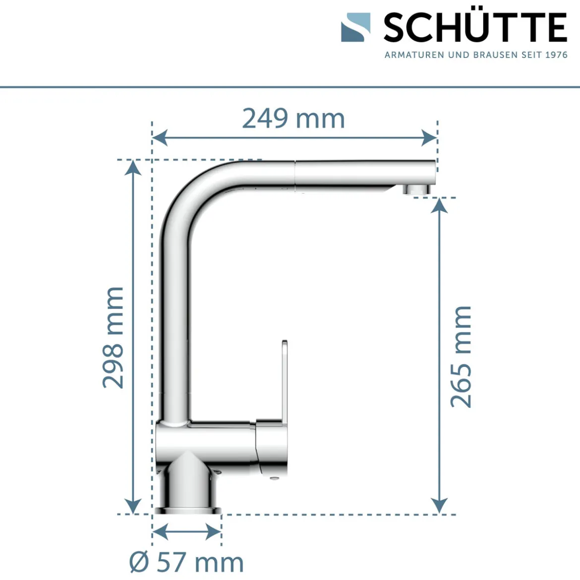 Schütte Spültischarmatur London chrom mit herausziehbarem Auslauf