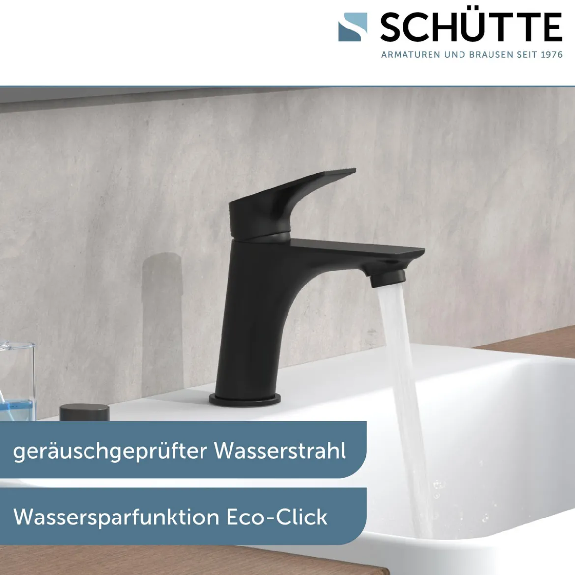 Schütte Waschtischarmatur Boston schwarz