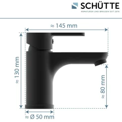 Schütte Waschtischarmatur Denver schwarz matt