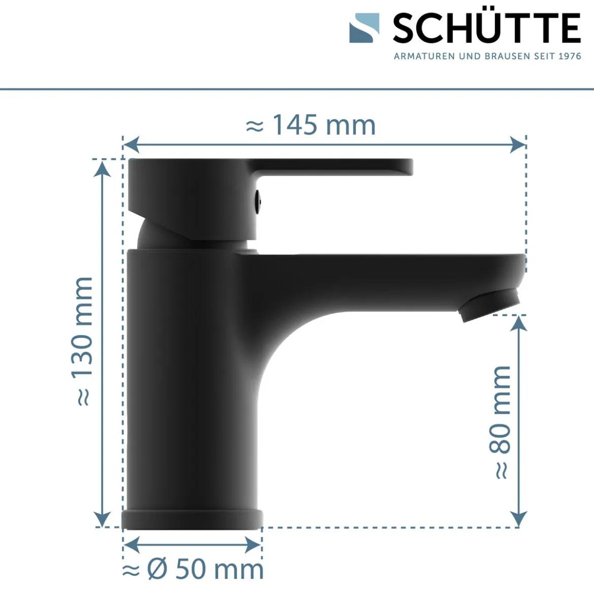 Schütte Waschtischarmatur Denver schwarz matt