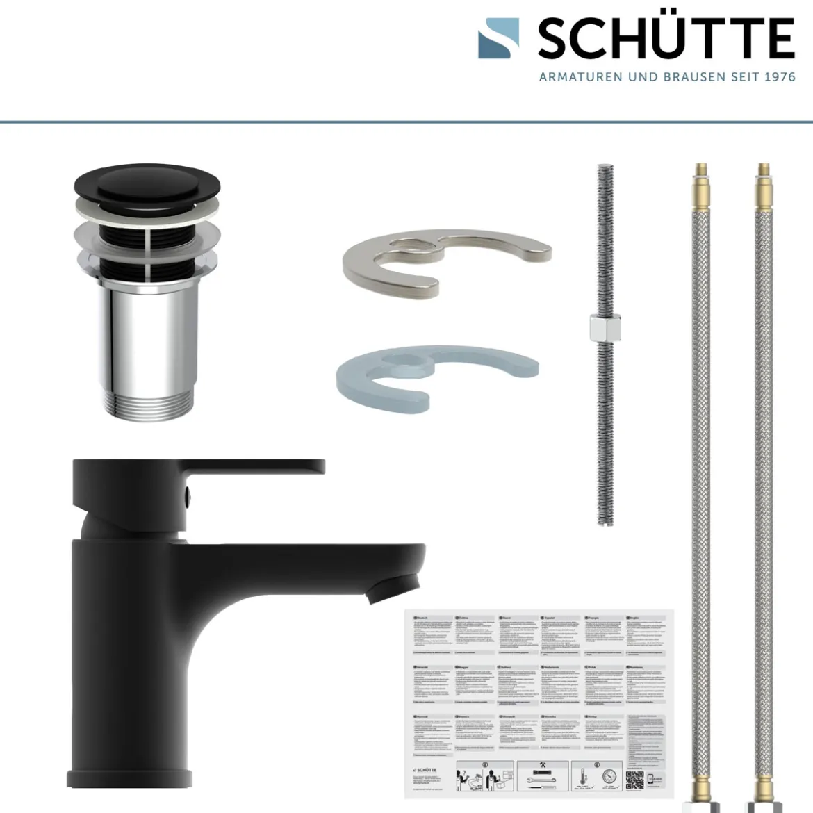 Schütte Waschtischarmatur Denver schwarz matt