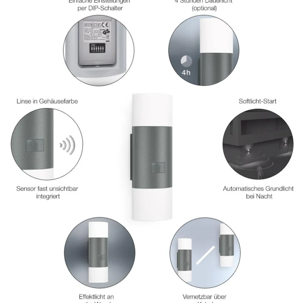 Sensor-Aussenleuchte L 910 LED anthrazitUp- & Downlight