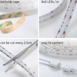 SimpLed COB Strip Set 1,5m RGB 12W230/12V DC weiss Metall