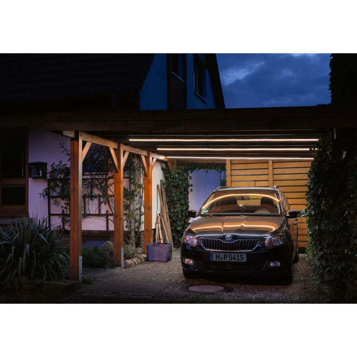 SimpLED Outdoor Stripe Set 3m Warmweiss12W 230/24V DC Weiss Kst