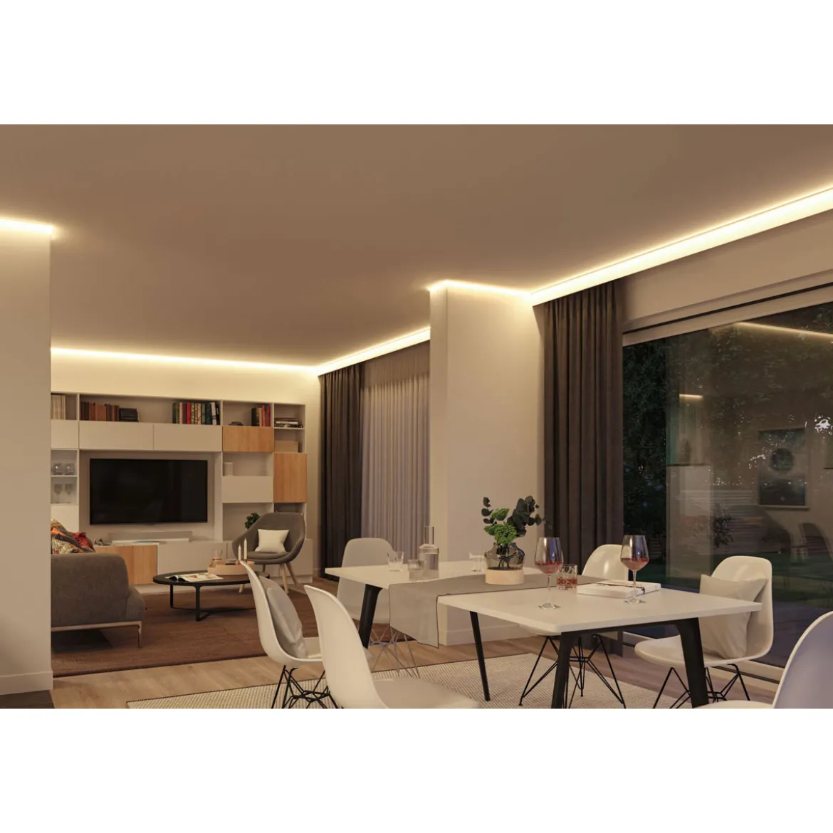 SimpLED Stripe Set 10m RGB Zigbee230/12V DC Weiss Metall Kst