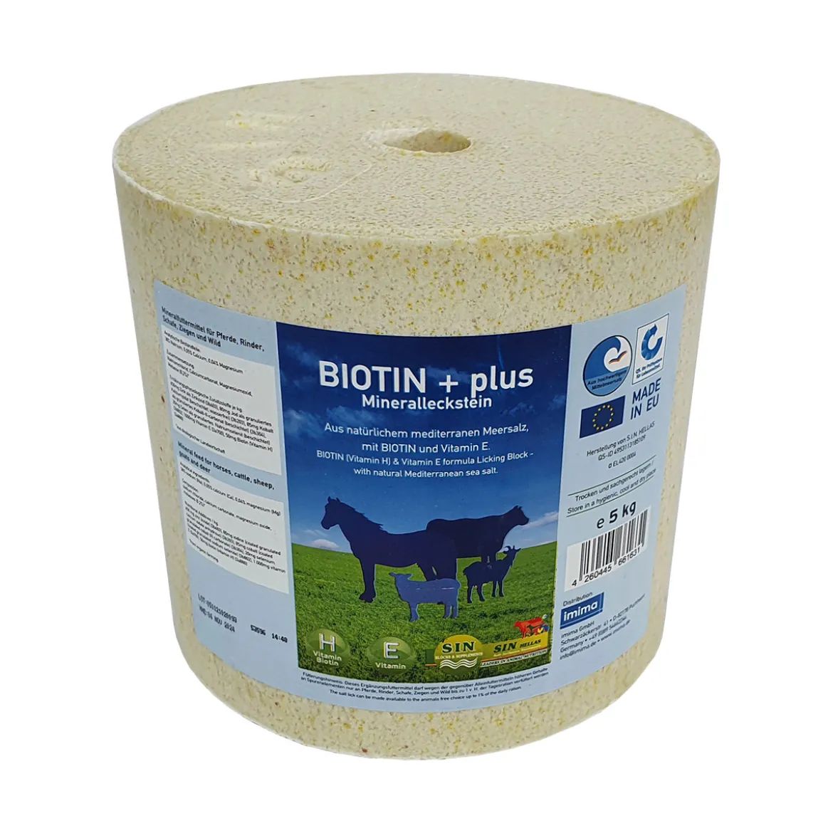 SIN Hellas BIOTIN und Plus 5 kg Mineralleckstein