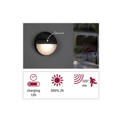 Solar WL Eloise BWM Anthrazit IP443000K 100lm
