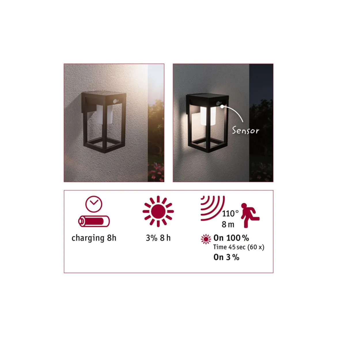 Solar WL Marisol IP44 3000K PIR