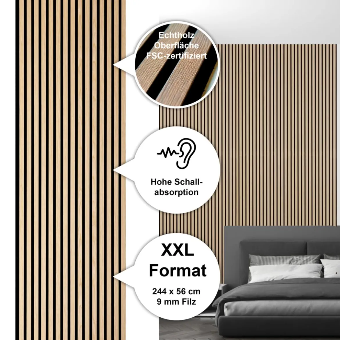 Sonido Elements FSC New Light oak2440x560x18mm FSC