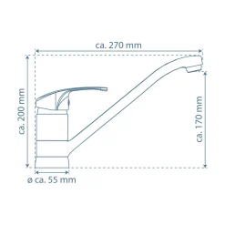 SP-Armatur Grande chrom 360Gr. schwenkb.offener Bedienhebel inkl. Befestigung
