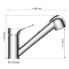 SP-Armatur Verona chrom mit Geschirr-Brause 2S Kartusche mit keram.Dichtungen