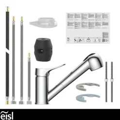 SP-Armatur Verona chrom mit Geschirr-Brause 2S Kartusche mit keram.Dichtungen