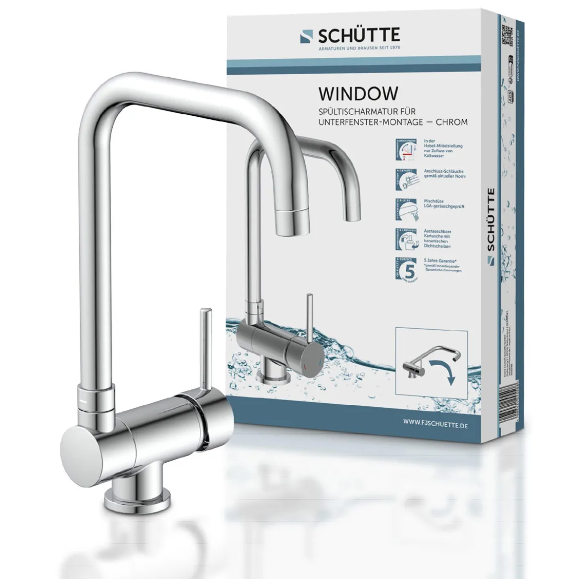 SP-Armatur Window chrom schwenkbar Cold-Start u. Unterfenstermontage umklappbar