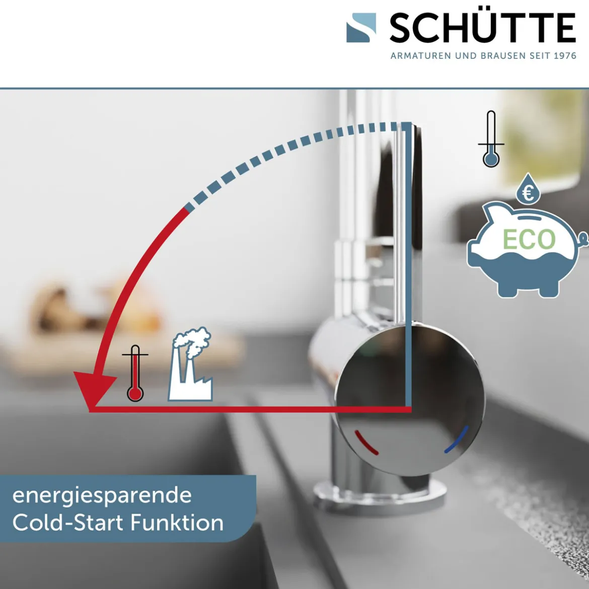 SP-Armatur Window chrom schwenkbar Cold-Start u. Unterfenstermontage umklappbar