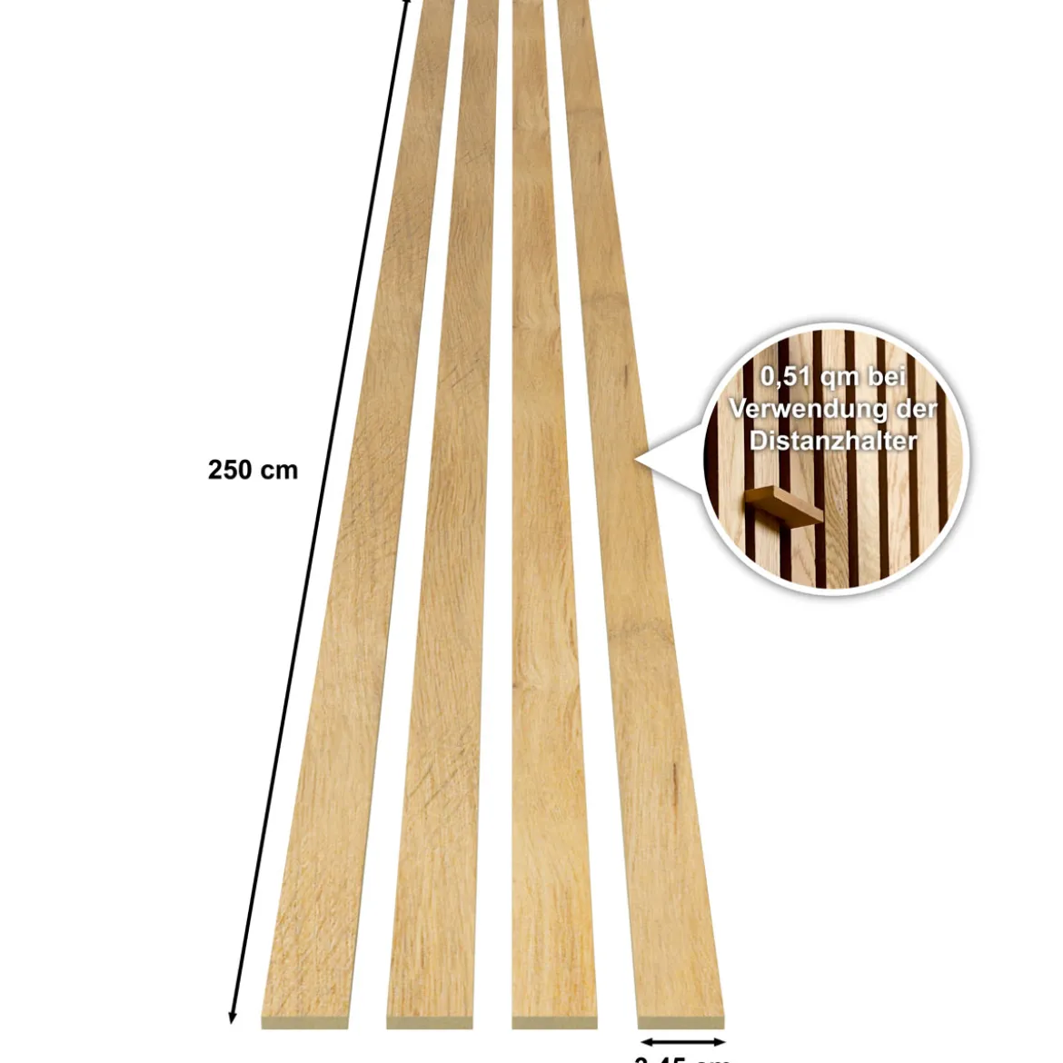 SPECHT Classic Akustik Stix Eiche Natur2500x51x9mm 4er Pack