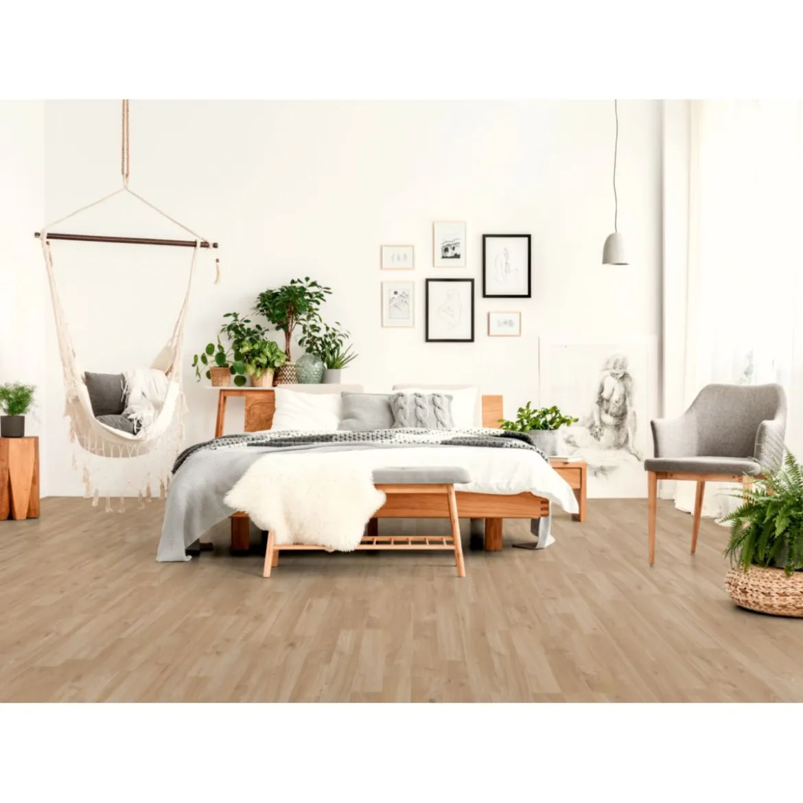 Specht Laminatboden Classic Bergmanns Eiche hell 138 x 19,3 cm